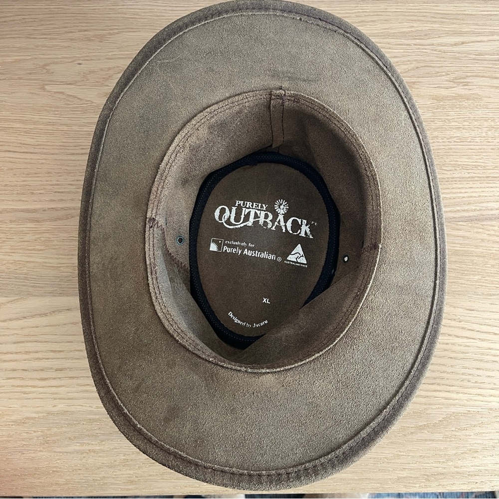 Purely Outback Jacaru Brown Leather Australian Outback hat XL braided cowboy - Picture 7 of 7